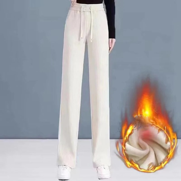 Pantalón ancho de pana para mujer - Interior de pelo