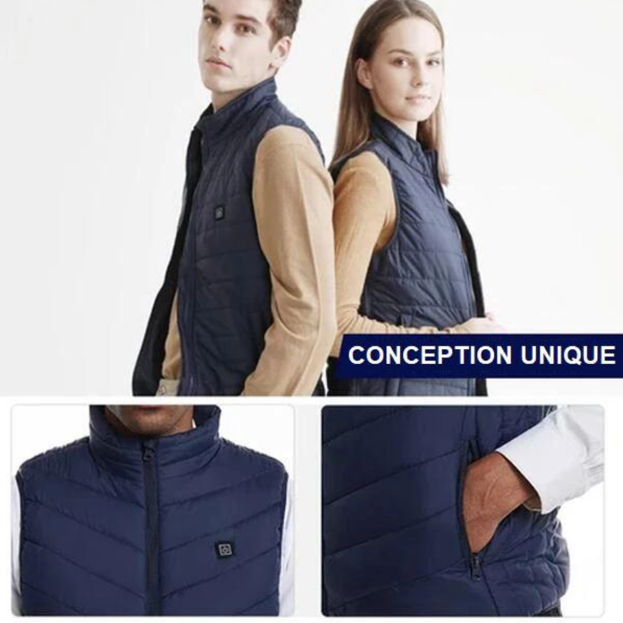 Gilet Chauffant Electrique - 8 Zones chauffantes
