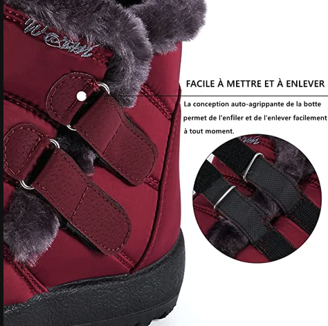 Bottes chaudes d'hiver imperméables - Facile à enfiler !