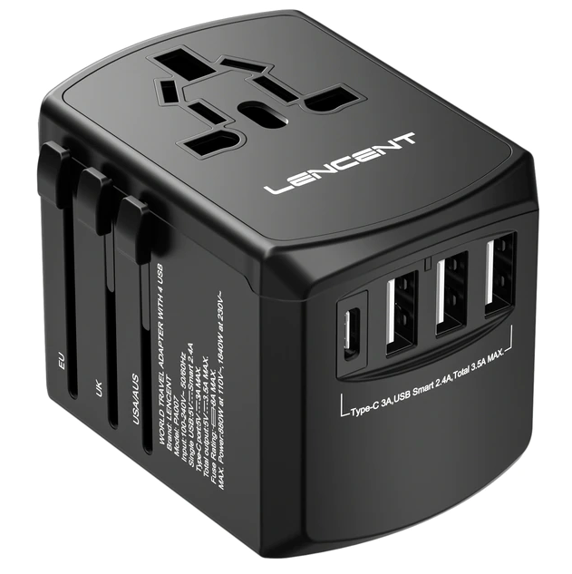 Adaptateur universel de voyage - EU, UK, USA & AU