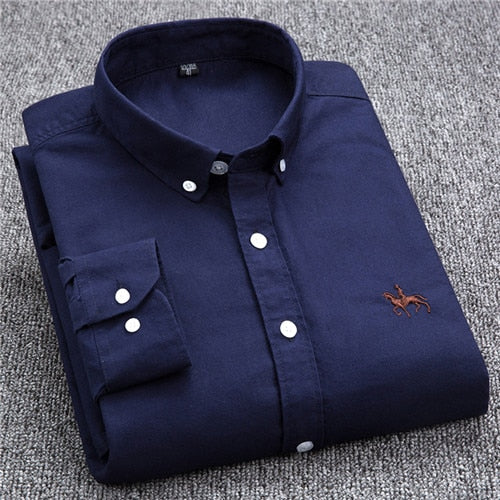 Long-sleeved cotton OXFORD shirt