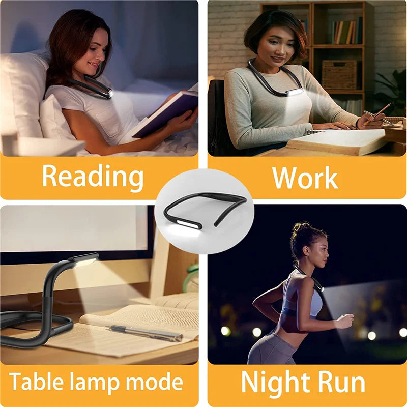Lampe de lecture USB rechargeable mains libres — LED puissante