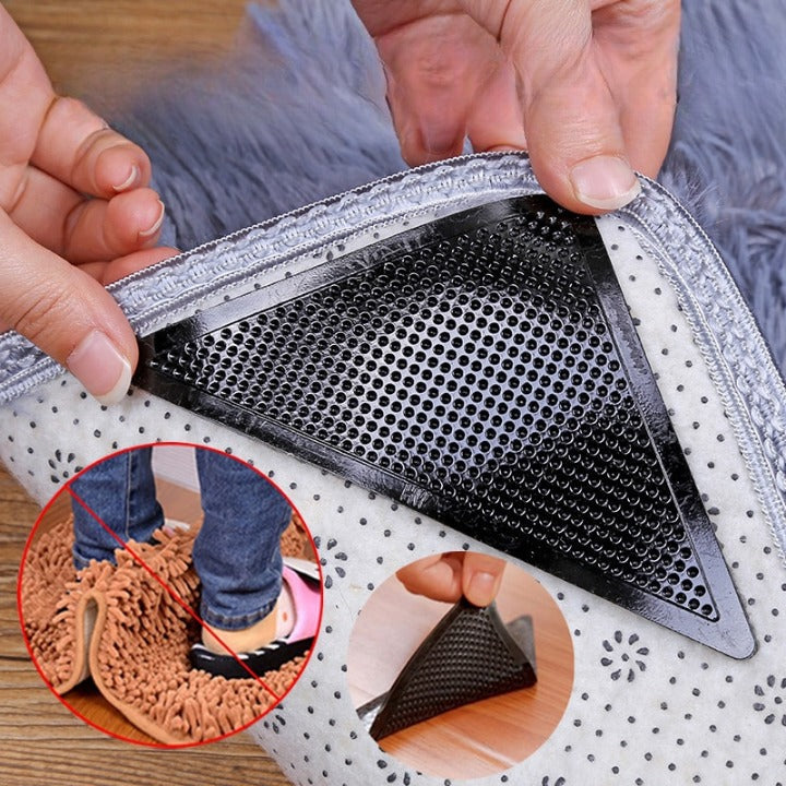 Lot de 8 triangles antidérapants réutilisables pour tapis