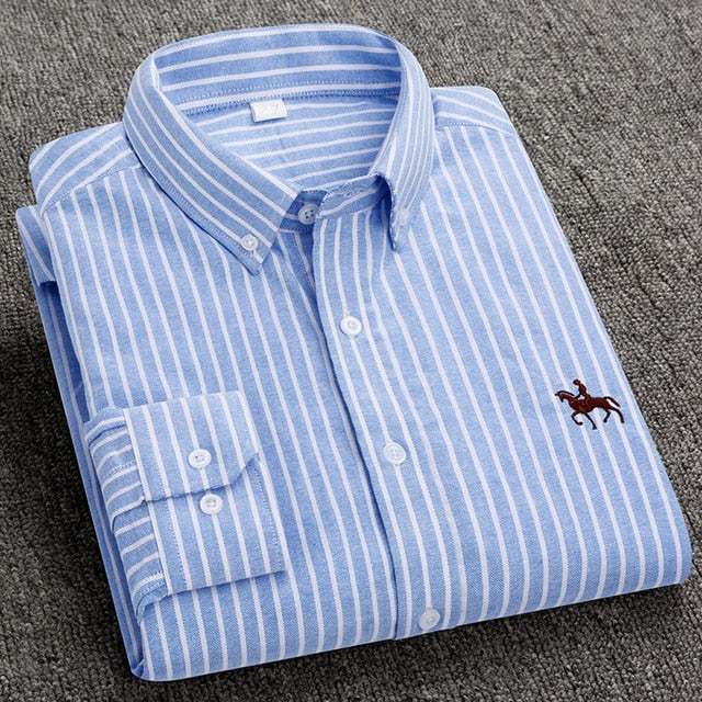 Long-sleeved cotton OXFORD shirt