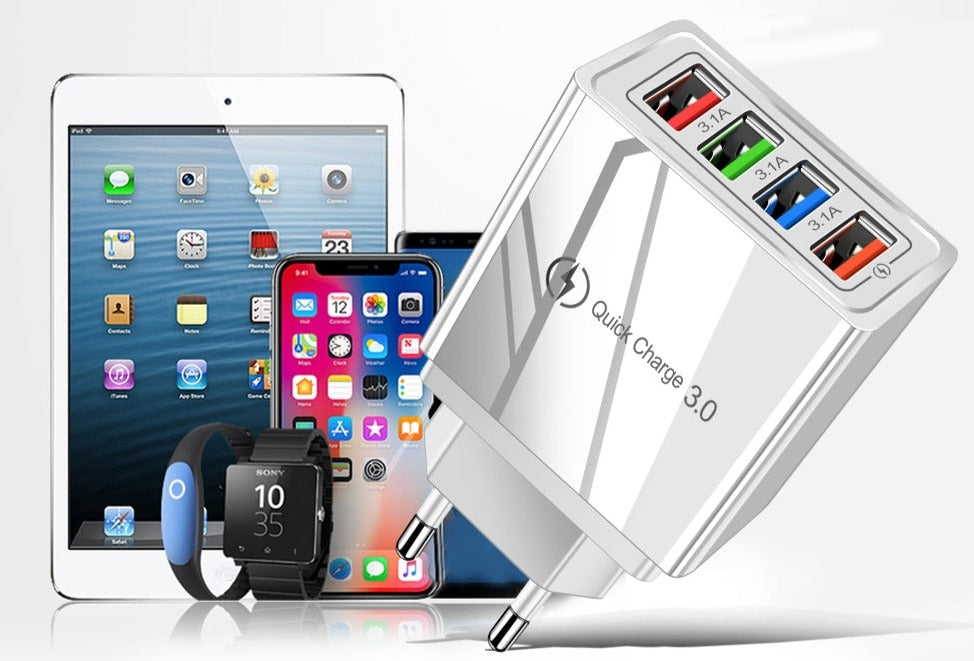 Chargeur 4 Ports USB - Rapidité +