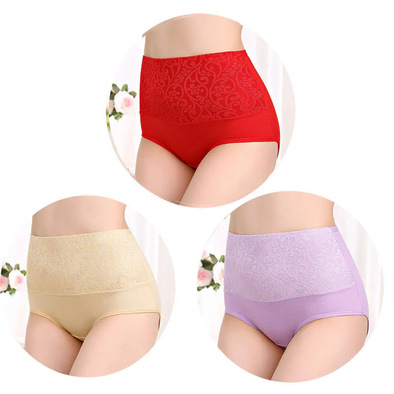 Lot de 3 Culottes abdominales en coton pour femmes