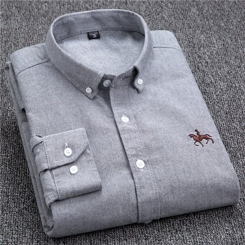Long-sleeved cotton OXFORD shirt