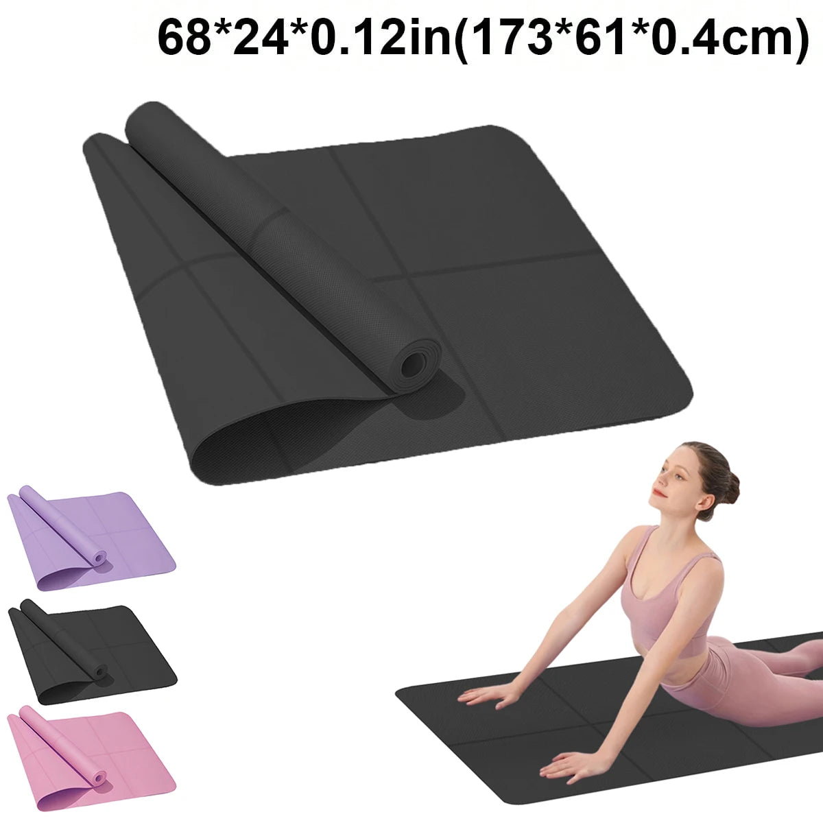 Tapis de Yoga Pliable en Mousse EVA 4 mm – Confortable & Léger – Fitness, Pilates & Gymnastique à Domicile