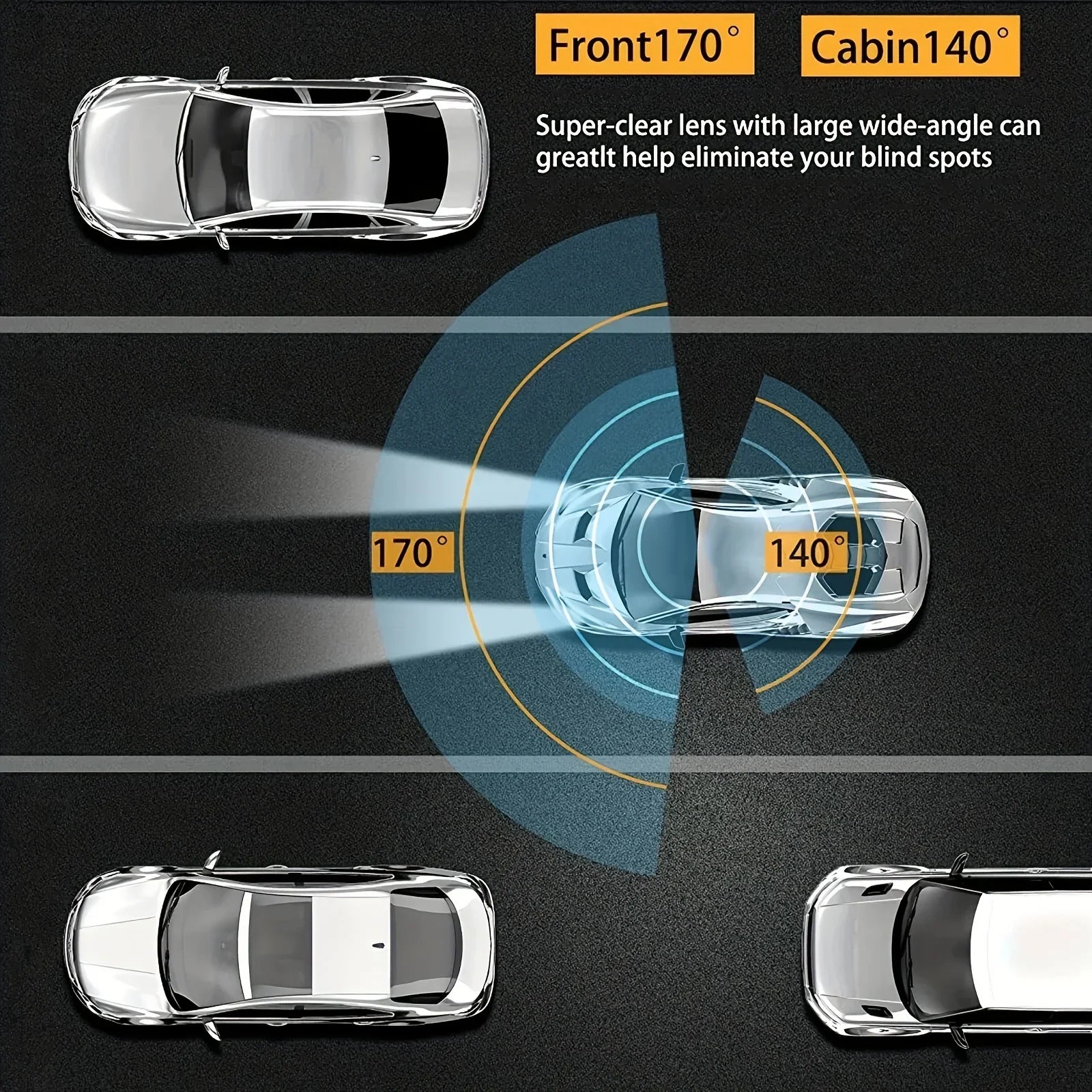 Caméra de Voiture Avant & Intérieur – Full HD + Carte SD 64GB