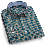 Chemise Décontractée à Carreaux/Rayures en Coton pour Hommes