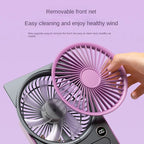 Ventilateur de bureau ultra-fin USB — affichage numérique, portable, silencieux