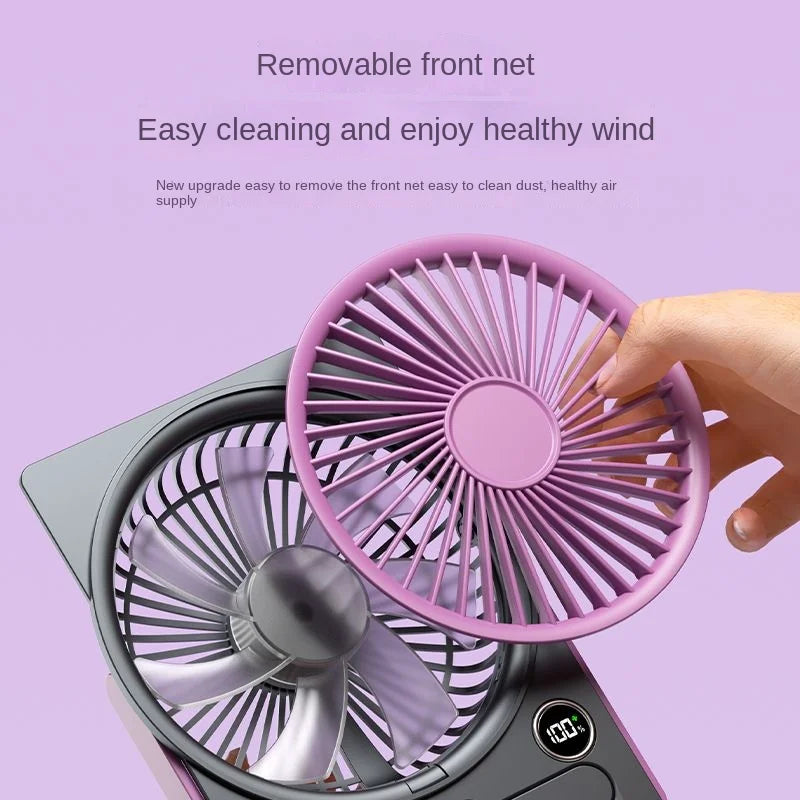 Ventilateur de bureau ultra-fin USB — affichage numérique, portable, silencieux