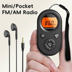 Radio de Poche AM/FM Rechargeable USB – Écran Rétroéclairé & Écouteurs Stéréo OFFERTS