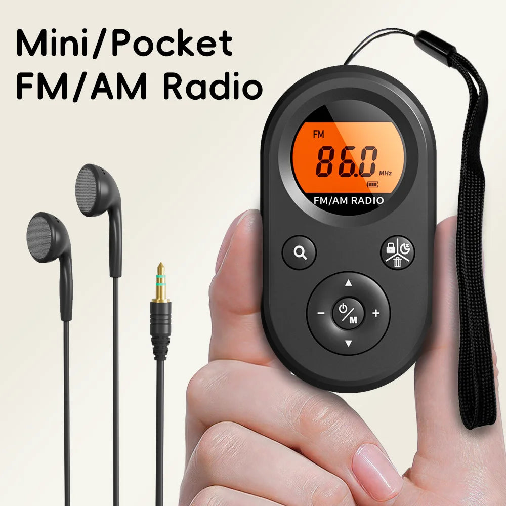 Radio de Poche AM/FM Rechargeable USB – Écran Rétroéclairé & Écouteurs Stéréo OFFERTS