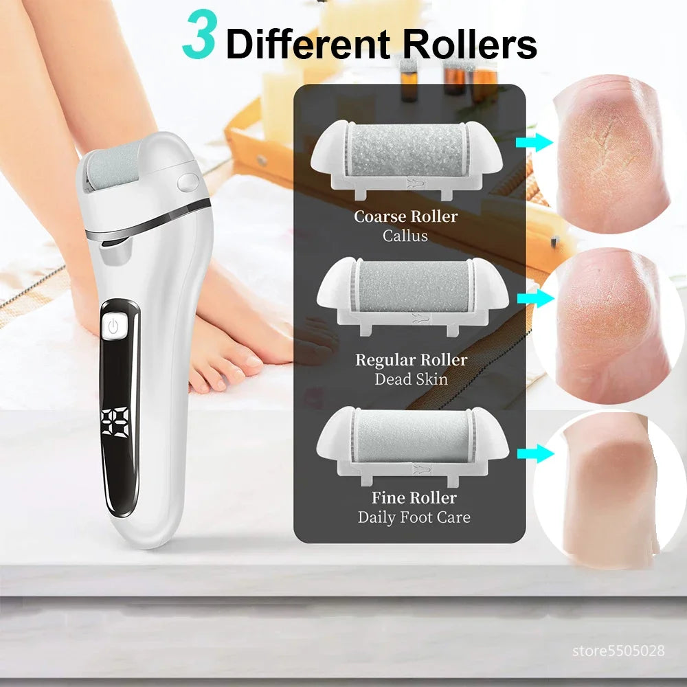 Lime à Pieds Électrique Rechargeable USB IPX4 — Écran Digital, 3 Vitesses, Cors & Callosités