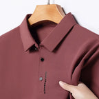 Polo Homme Texturé Uni Respirant Manches Courtes — Élastique, Confort Été