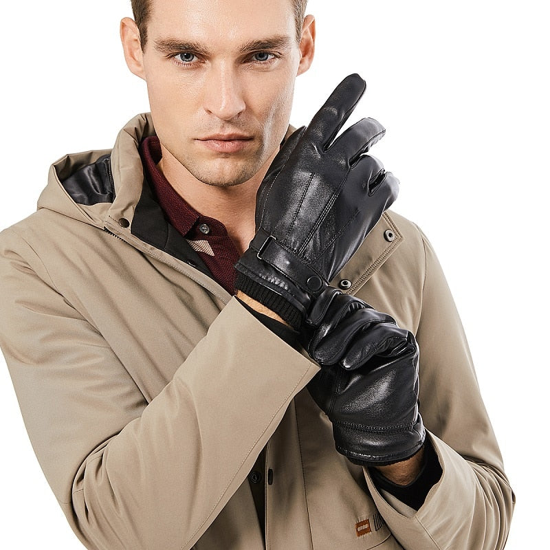 Gants en cuir véritable
