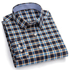 Chemise Décontractée à Carreaux/Rayures en Coton pour Hommes