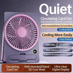 Ventilateur de bureau ultra-fin USB — affichage numérique, portable, silencieux