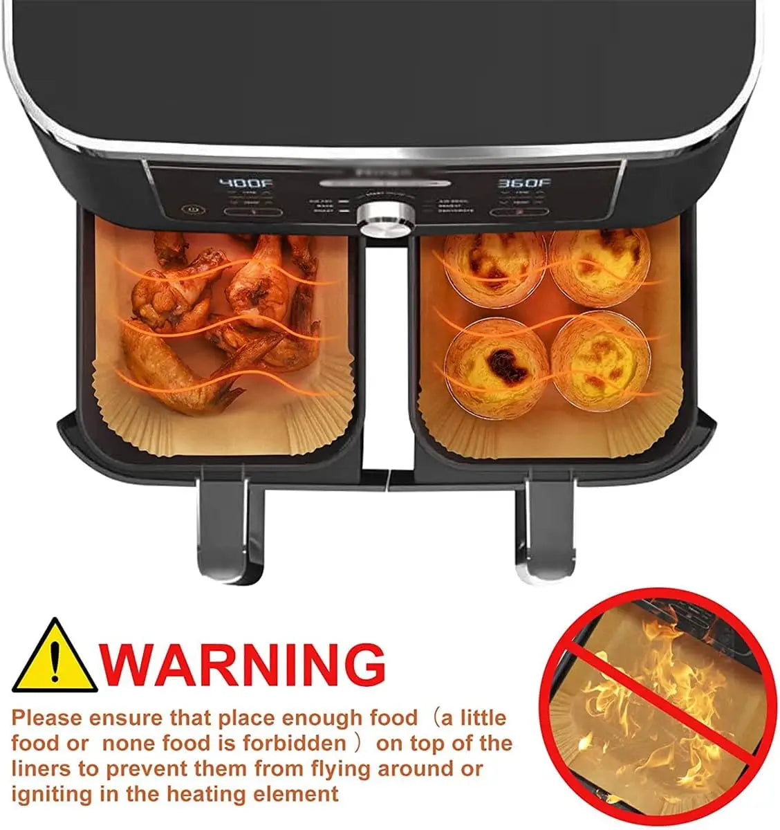 200x Papier Cuisson Sans Huile pour Air Fryer