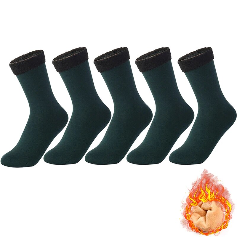 5x Paire de Chaussettes thermiques avec doublure polaire