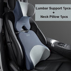 Coussin Lombaire & Oreiller Cervical pour Voiture – Mousse à Mémoire de Forme, Soutien du Dos et du Cou – Confort de Conduite