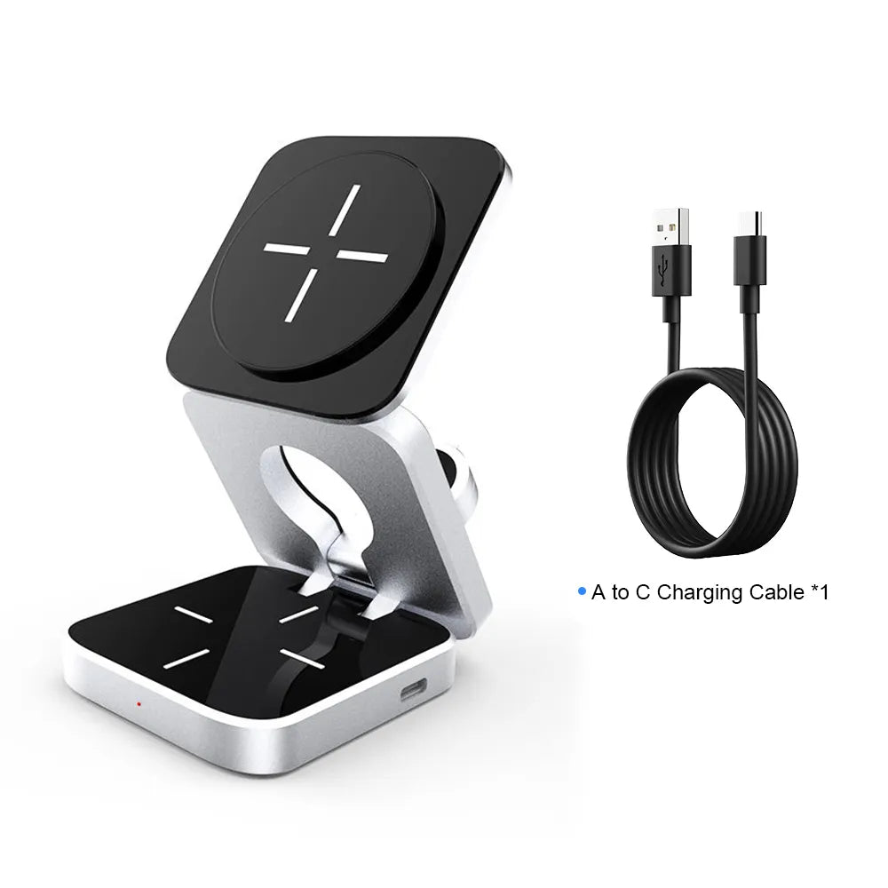 Chargeur pliable magnétique 3 en 1 + Prise USB OFFERTE