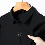 Polo Homme Texturé Uni Respirant Manches Courtes — Élastique, Confort Été
