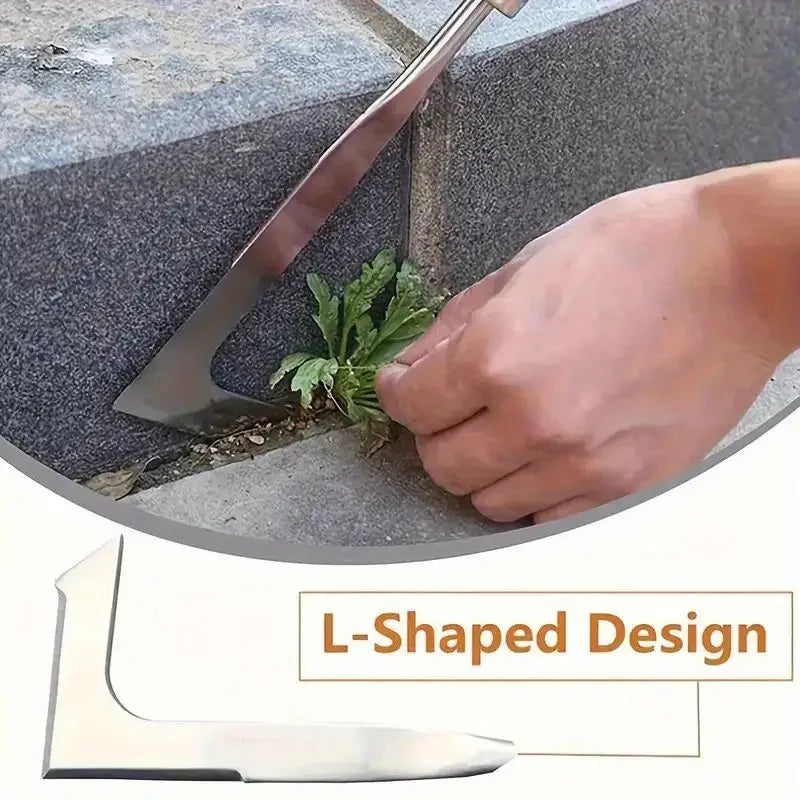 Désherbeur Manuel en Forme de L en Acier - Élimine les mauvaises herbes