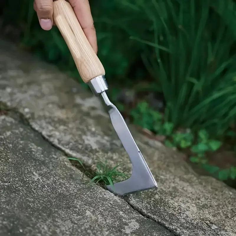 Désherbeur Manuel en Forme de L en Acier - Élimine les mauvaises herbes