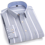 Chemise Décontractée à Carreaux/Rayures en Coton pour Hommes