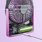 Ventilateur de bureau ultra-fin USB — affichage numérique, portable, silencieux