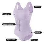 Body Gainant Femme avec Corset Réglable à Fermeture Agrafes – Effet Sculptant et Ventre Plat