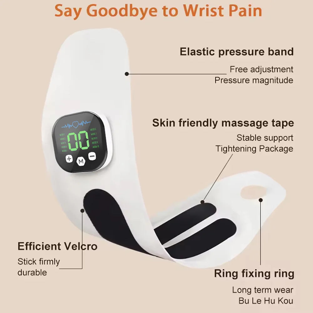 Masseur Électrique de Poignet EMS Sans Fil Ambidextre – 10 Modes de Massage & 29 Intensités
