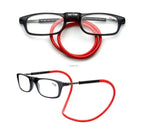 Foldable reading glasses with silicone cord