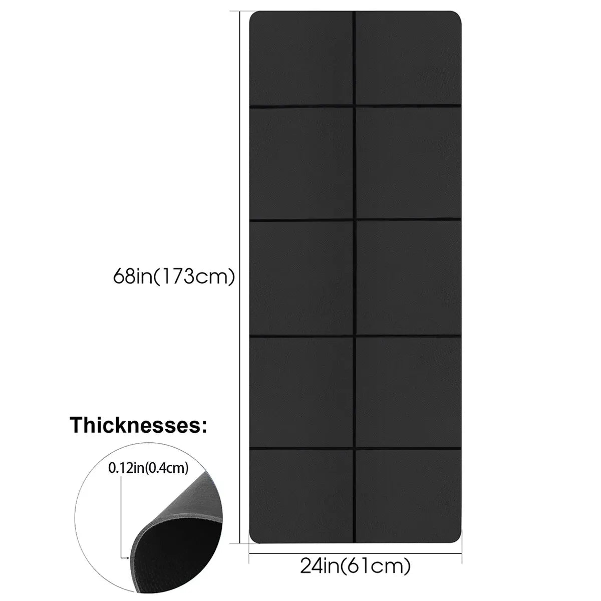 Tapis de Yoga Pliable en Mousse EVA 4 mm – Confortable & Léger – Fitness, Pilates & Gymnastique à Domicile