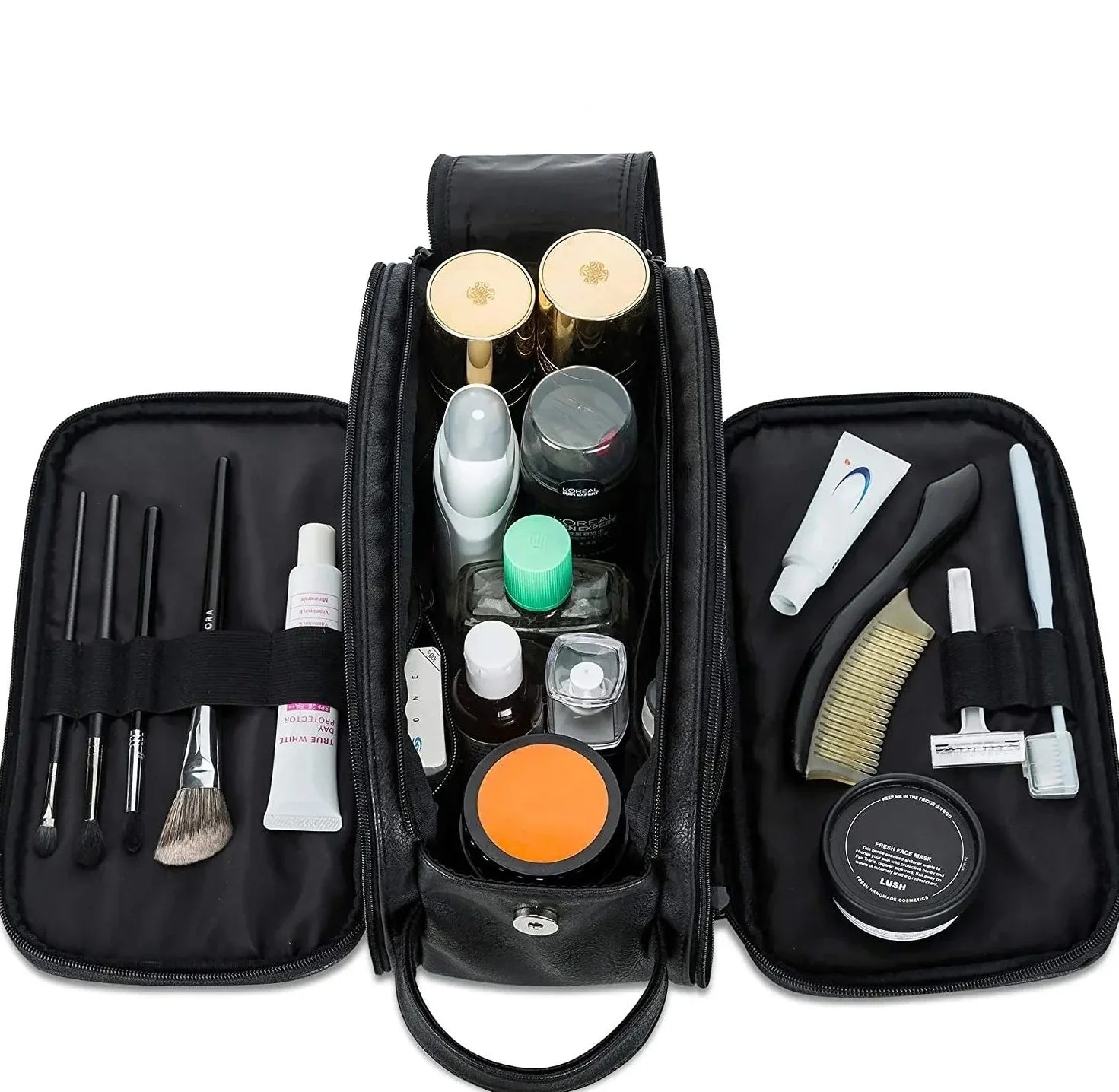 Trousse de Toilette Grande Capacité en Simili Cuir - Homme