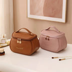 Trousse de Toilette en Cuir PU - Praticité & Grande Capacité