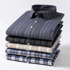 Chemise Décontractée à Carreaux/Rayures en Coton pour Hommes