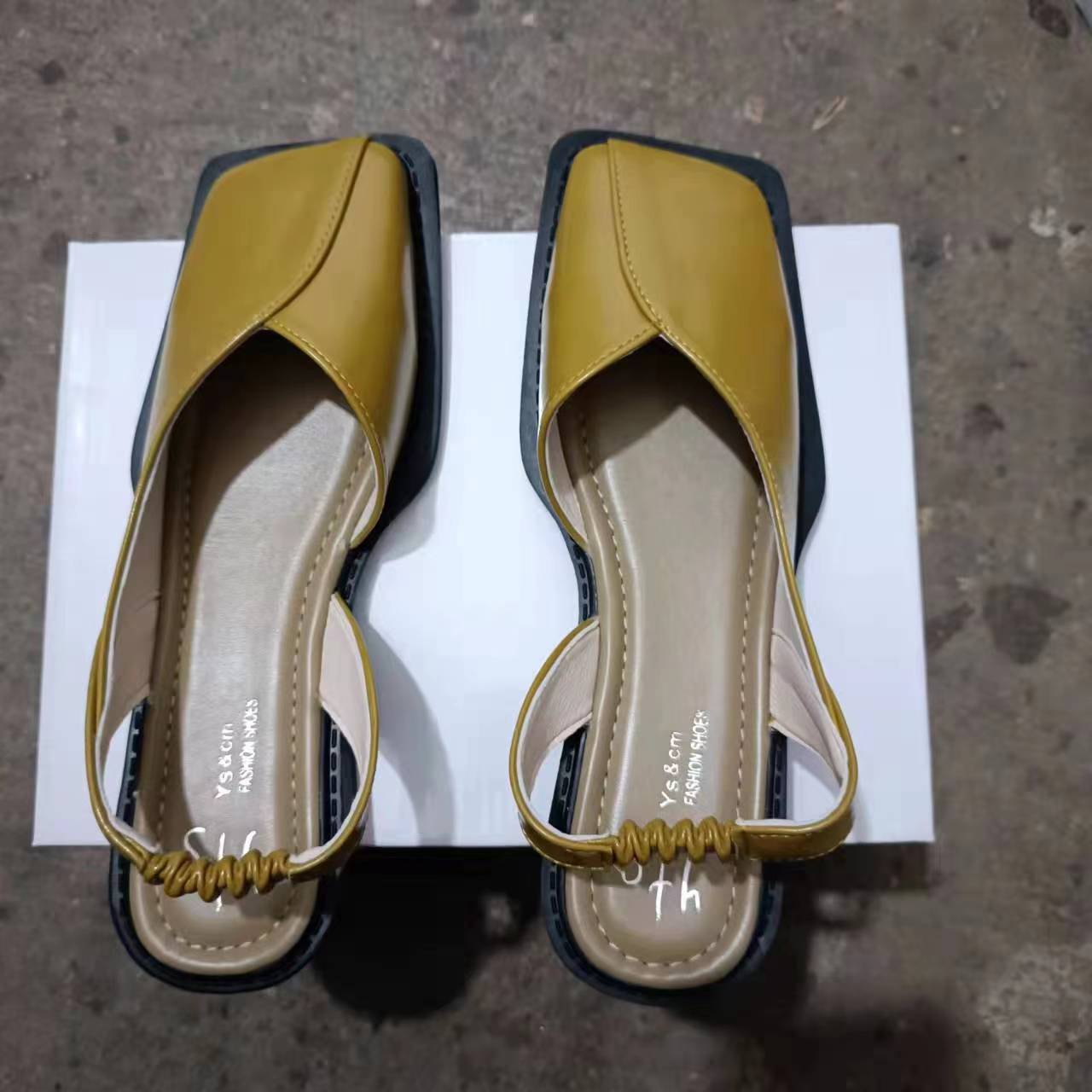 Sandales à talon et bout carré - Cuir PU