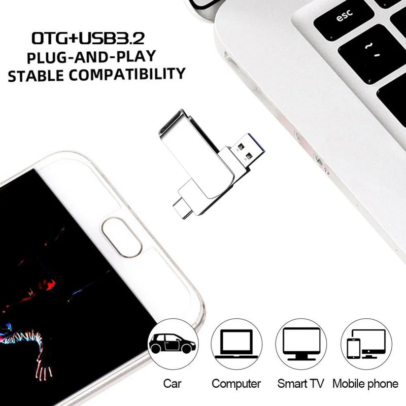 Clé USB 3.2 Jusqu'à 16TB + Adaptateur Type-C OFFERT