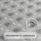 Tapis de Douche Antidérapant 53×53 cm – Ventouses et Trous de Drainage