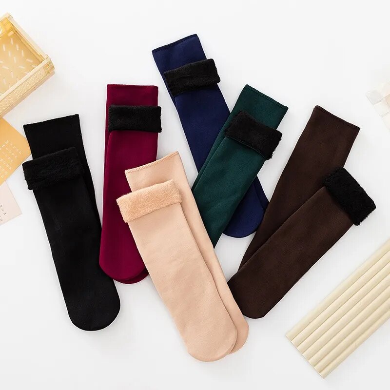 5x Paire de Chaussettes thermiques avec doublure polaire