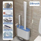Kit Brosse de Toilette Silicone Souple + Brosse de Nettoyage