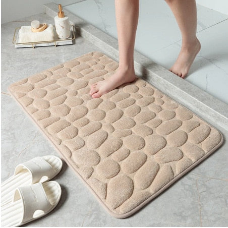 Ultra-absorbent pebble bath mat