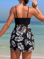 Tankini Robe Courte avec Shorts pour Femmes