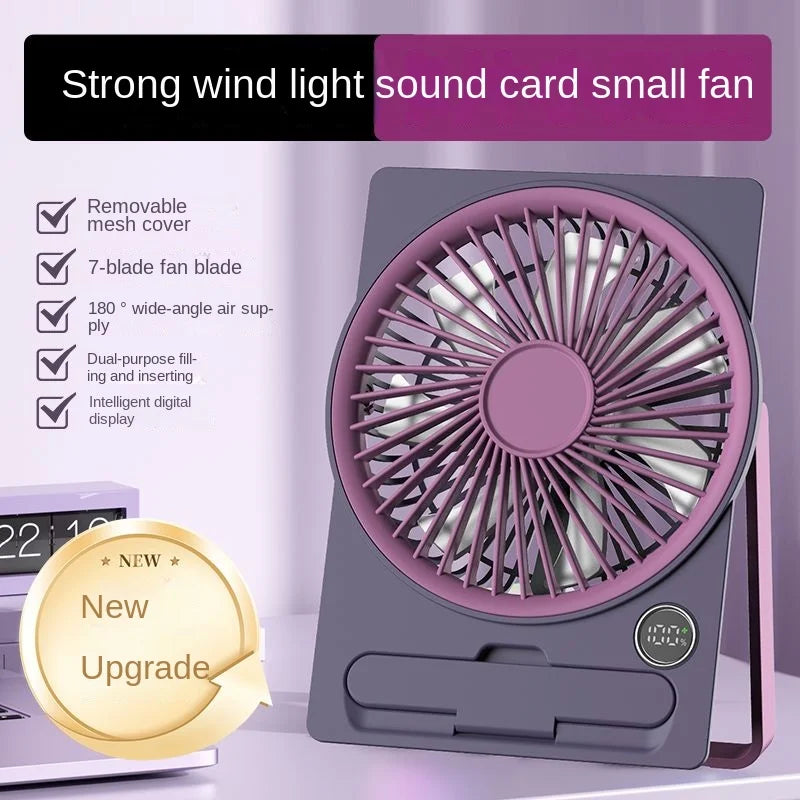 Ventilateur de bureau ultra-fin USB — affichage numérique, portable, silencieux