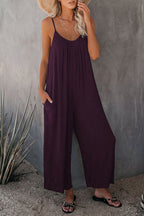 Sleeveless stretch strap jumpsuit