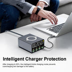Station de Charge HUB Rapide 80W 8 Ports USB & USB-C - Charge à Induction et Affichage Numérique