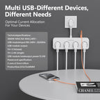 Bloc multiprise 3840W — 4 prises AC + 3 ports USB dont USB-C PD 20W